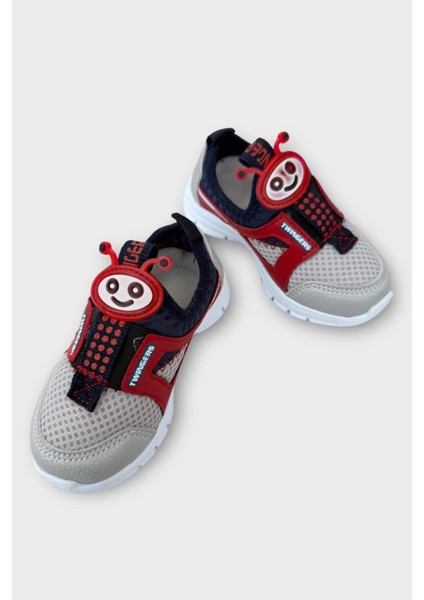 Çocuk Airfile Hafif Taban Kreş Ev Okul Bebe Spor Ayakkabısı GRİ - KIRMIZI modelleri