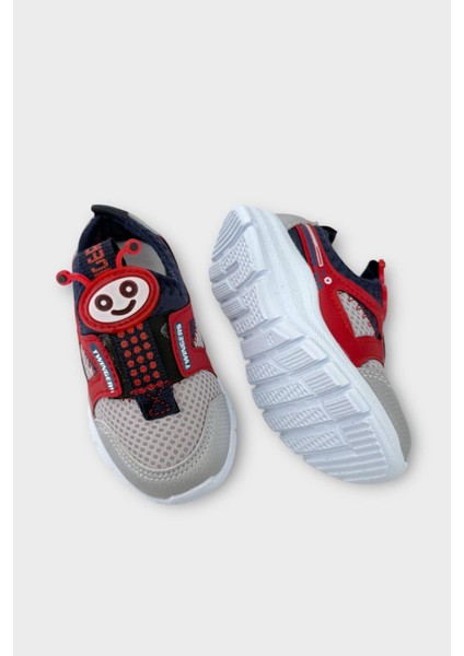 Çocuk Airfile Hafif Taban Kreş Ev Okul Bebe Spor Ayakkabısı GRİ - KIRMIZI fırsatları