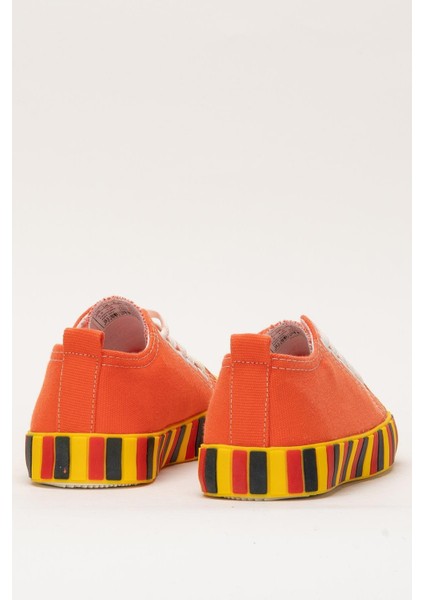 Unisex Çocuk Keten Kısa Convers Modeli Bağcıklı Spor Ayakkabı TURUNCU fırsatları