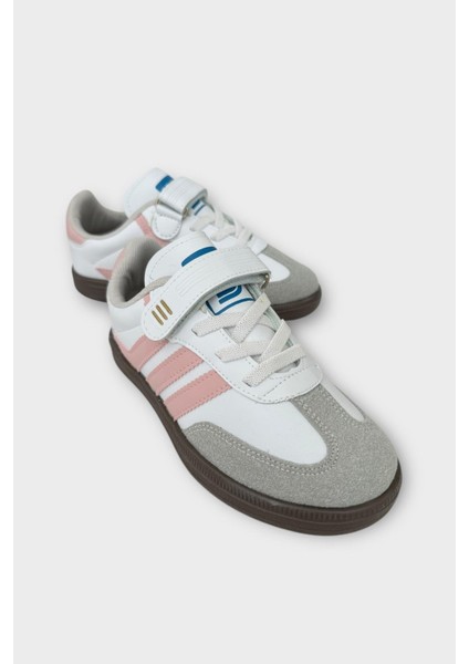 Unisex Cırtlı Bağcıklı Çocuk Spor Ayakkabı BEYAZ - PUDRA fiyatları