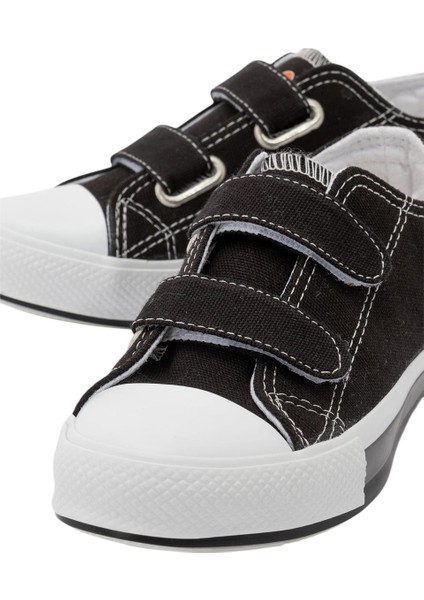Çocuk Keten Kısa Convers Modeli Cırtlı Sneaker Spor Ayakkabı Pudra (26-30)