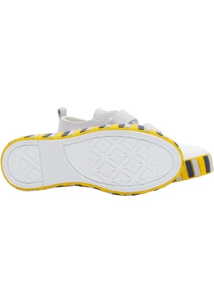 Çocuk Keten Kısa Convers Modeli Cırtlı Sneaker Spor Ayakkabı Pudra (26-30)
