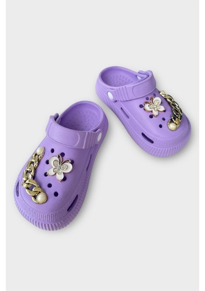 Çocuk Taşlı Cross Terlik Bahçe Plaj Sahil Havuz Terliği Yeşil modelleri