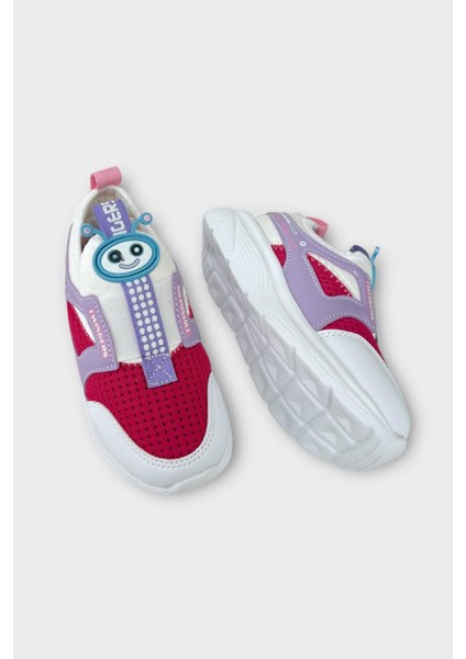 Çocuk Airfile Hafif Taban Kreş Ev Okul Spor Ayakkabı BEYAZ - FUŞYA fırsatları