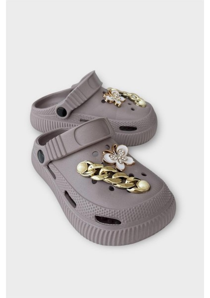 Çocuk Taşlı Cross Terlik Bahçe Plaj Sahil Havuz Terliği Yeşil fiyatları