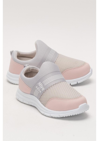 Unisex Lastilkli Hafif Airfle Çocuk Spor Ayakkabı GRİ - PUDRA fiyatları