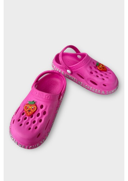 Aksesuarlı Kaymaz Taban Deniz Plaj Havuz Sandalet Çocuk Terlik Yeşil