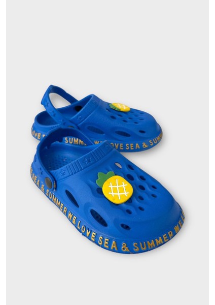 Aksesuarlı Kaymaz Taban Deniz Plaj Havuz Sandalet Çocuk Terlik Yeşil