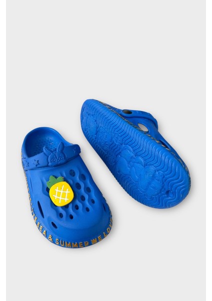 Aksesuarlı Kaymaz Taban Deniz Plaj Havuz Sandalet Çocuk Terlik Yeşil