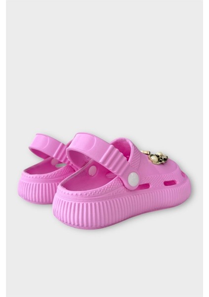 Çocuk Taşlı Cross Terlik Bahçe Plaj Sahil Havuz Terliği PEMBE indirimleri