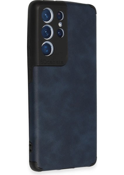 Samsung Galaxy S21 Ultra Kılıf Loop Deri Silikon - Lacivert Ferrg