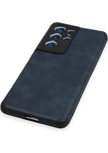 Samsung Galaxy S21 Ultra Kılıf Loop Deri Silikon - Lacivert Ferrg
