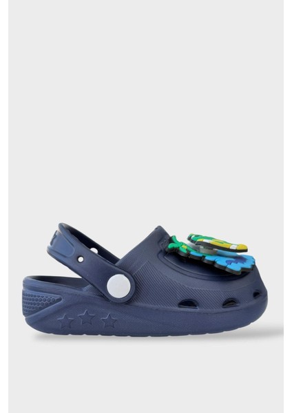 Çocuk Günlük Ortopedik Kaymaz Taban Figürlü Sandalet Terlik LACİVERT