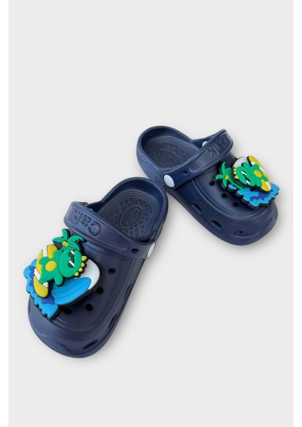 Çocuk Günlük Ortopedik Kaymaz Taban Figürlü Sandalet Terlik LACİVERT modelleri