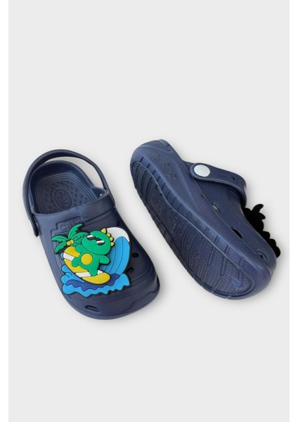 Çocuk Günlük Ortopedik Kaymaz Taban Figürlü Sandalet Terlik LACİVERT fırsatları