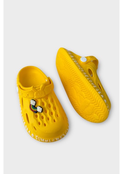 Aksesuarlı Kaymaz Taban Deniz Plaj Havuz Sandalet Çocuk Terlik Yeşil