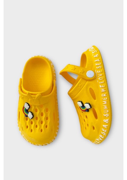 Aksesuarlı Kaymaz Taban Deniz Plaj Havuz Sandalet Çocuk Terlik Yeşil