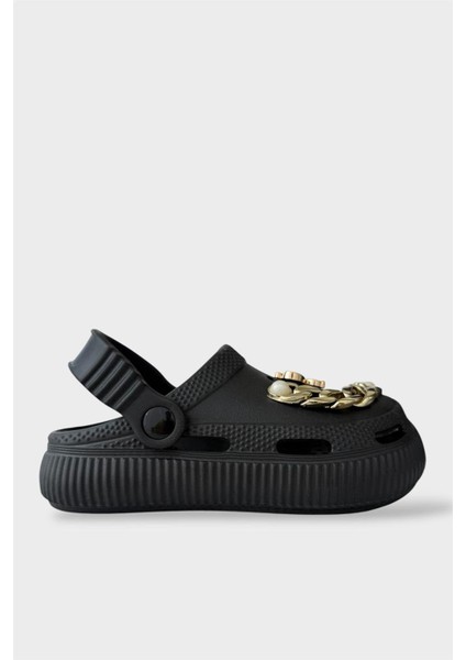 Çocuk Taşlı Cross Terlik Bahçe Plaj Sahil Havuz Terliği Yeşil