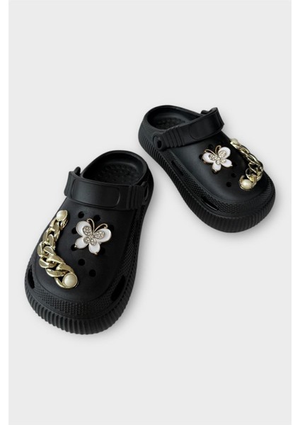 Çocuk Taşlı Cross Terlik Bahçe Plaj Sahil Havuz Terliği Yeşil modelleri