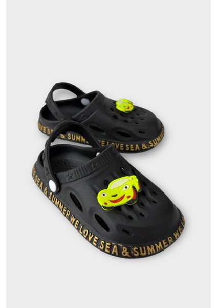 Aksesuarlı Kaymaz Taban Deniz Plaj Havuz Sandalet Çocuk Terlik Yeşil