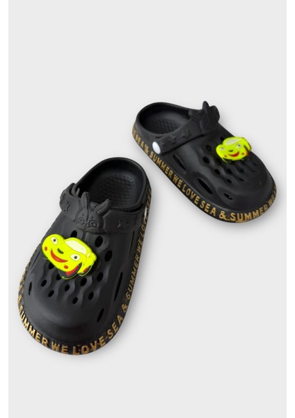 Aksesuarlı Kaymaz Taban Deniz Plaj Havuz Sandalet Çocuk Terlik Yeşil