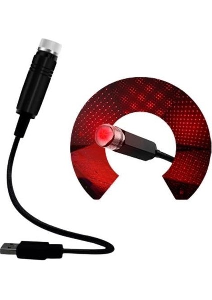 ® Kırmızı Ayak Altı Tavan LED Araç Içi Aydınlatma Oto Araba Iç Disko Ayarlanır USB Lamba Işık