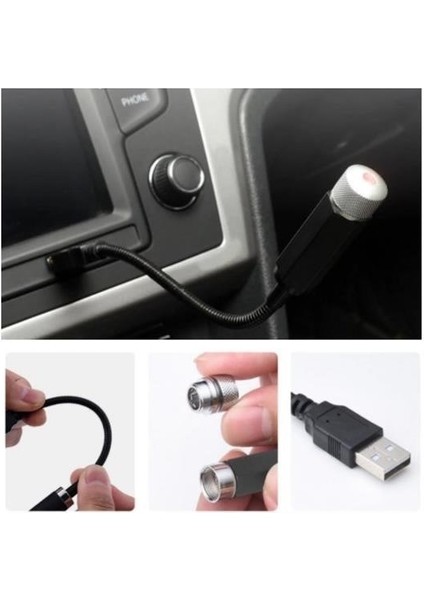 ® Kırmızı Ayak Altı Tavan LED Araç Içi Aydınlatma Oto Araba Iç Disko Ayarlanır USB Lamba Işık