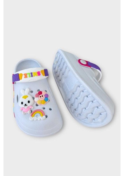 Çocuk Günlük Ortopedik Kaymaz Taban Figürlü Sandalet Terlik GRİ fırsatları