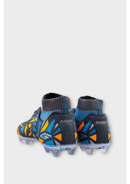 Çocuk Çoraplı Krampon Futbol Ayakkabısı FÜME - MAVİ fırsatları