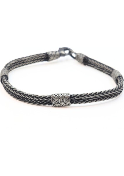 Oksitli Gümüş Çerkez Model Kazaziye Bileklik - 1000 Ayar Gümüş Örgülü El Işçiliği Bileklik fiyatları