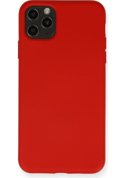 Apple iPhone 11 Pro Max Kılıf Nano Içi Kadife Silikon - Kırmızı Ferrg