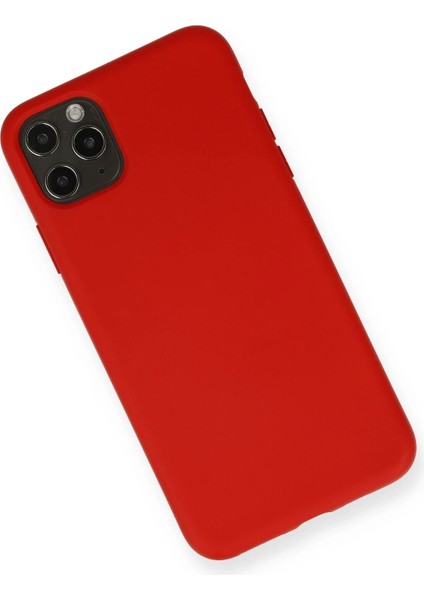 Apple iPhone 11 Pro Max Kılıf Nano Içi Kadife Silikon - Kırmızı Ferrg