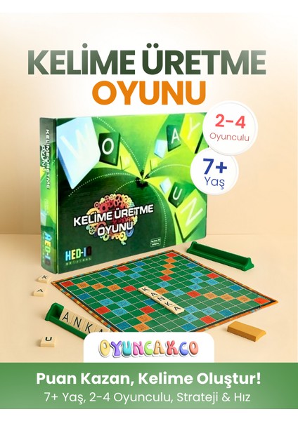 Kelime Üretme Zeka ve Strateji Oyunu | 7+ Yaş Eğitici Masa Oyunu