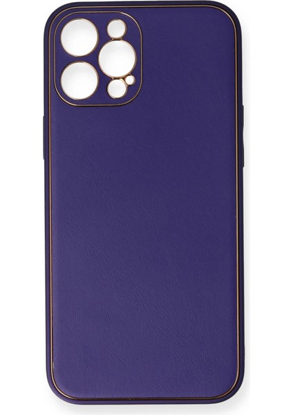 Apple iPhone 12 Pro Kılıf Coco Deri Silikon Kapak - Mor Ferrg