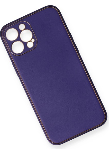 Apple iPhone 12 Pro Kılıf Coco Deri Silikon Kapak - Mor Ferrg