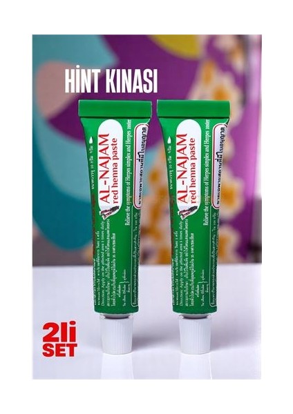 Geçici Dövme Kınası - Tüp Hint Kınası Kırmızı 2'li Set Al-Najam