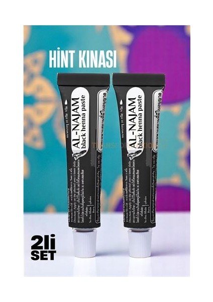 Geçici Dövme Kınası - Tüp Hint Kınası Siyah 2li Set Al-Najam