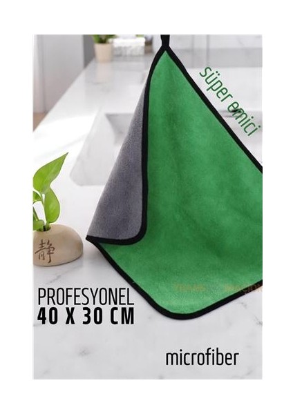 Çift Yüzeyli Profesyonel Microfiber Havlu - Süper Emici Temizlik Bezi 40 x 30 cm