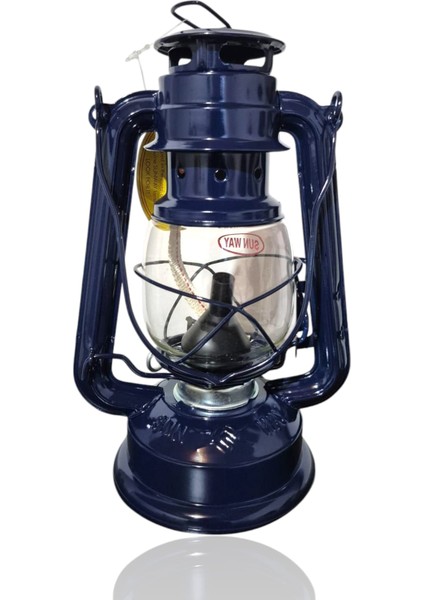 Sönmeyen Gaz Lambası - Gemici Feneri - Lacivert Gaz Lambası 24CM