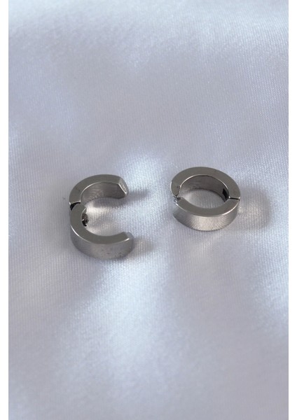 316L Çelik Gümüş Renk Sıkıştırmalı Erkek Küpe - TJ-EKP277 fiyatları