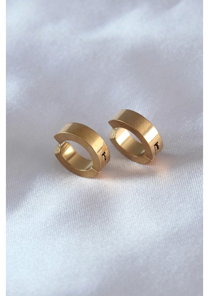 316L Çelik Gold Renk Sıkıştırmalı Erkek Küpe - TJ-EKP278