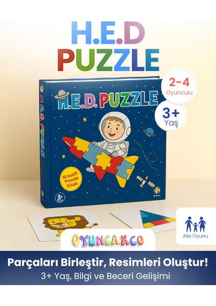 Puzzle Eğitici Yapboz Oyunu | 3+ Yaş Için Renkli Parça Birleştirme Seti