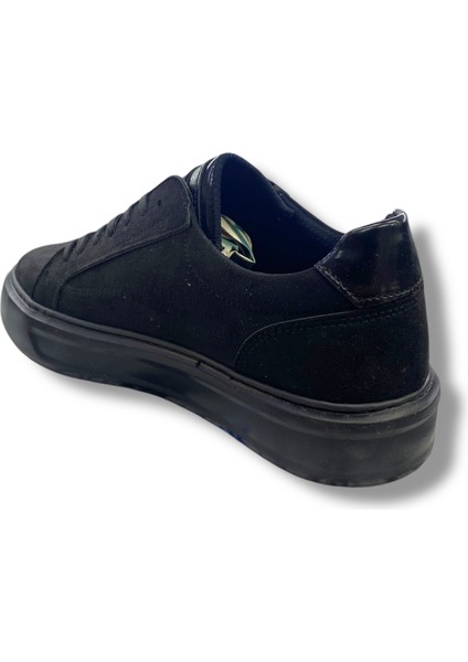 Süet Erkek Sneaker Günlük Kullanım Siyah Ayakkabı