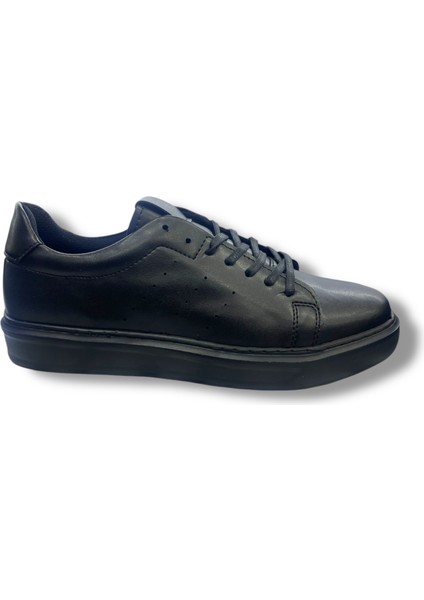 Günlük Kullanım Sneaker Erkek Siyah Cilt Ayakkabı