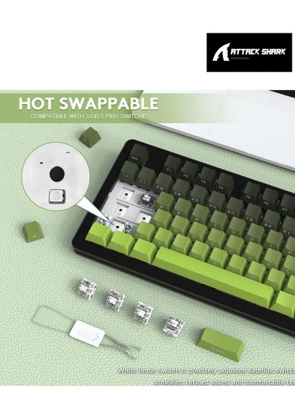 M87 White Switch Mekanik Rgb Rapid Trigger E-Sports Profesyonel Gaming Oyuncu Klavye Attack Shark fırsatları
