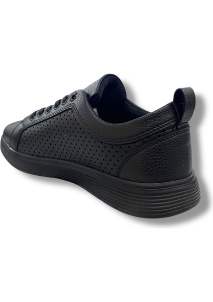Erkek Günlük Kullanım Ayakkabı Siyah Cilt Sneaker
