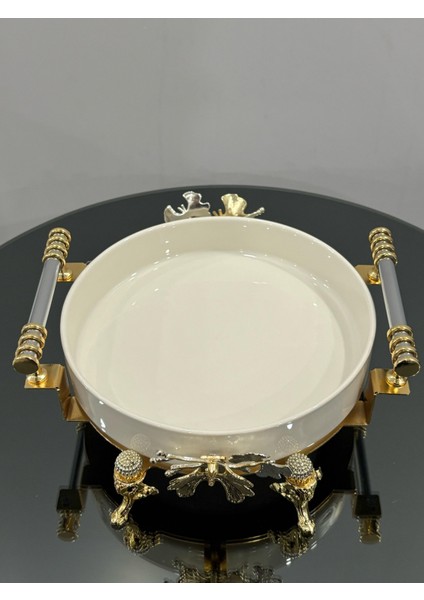 Kelebekli Yuvarlak Fırın Porselen Sunum Tabağı & Özel Lazer Kesimli fiyatları