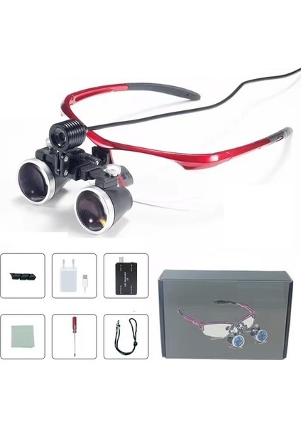 Tıbbi Cerrahi LED Işıklı Büyüteç (3.5x Büyütme Binoküler Loupes Gözlük)