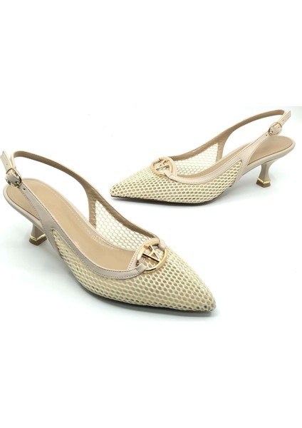 Feles Dantel Detaylı Arkası Açık Stiletto Kadın Topuklu Ayakkabı fiyatları