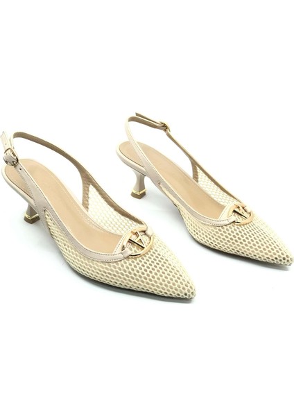 Feles Dantel Detaylı Arkası Açık Stiletto Kadın Topuklu Ayakkabı modelleri